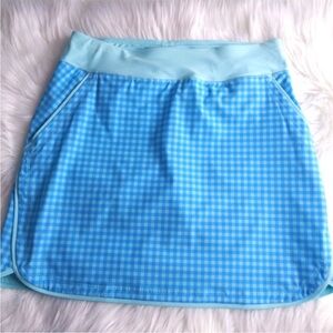 🏊🏼‍♀️💦 LAND’S END Gingham 5" Swim Skort- Paradise Aqua Gingham